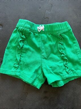 Carter's Bright Green Ruffle-Trim Knit Shorts